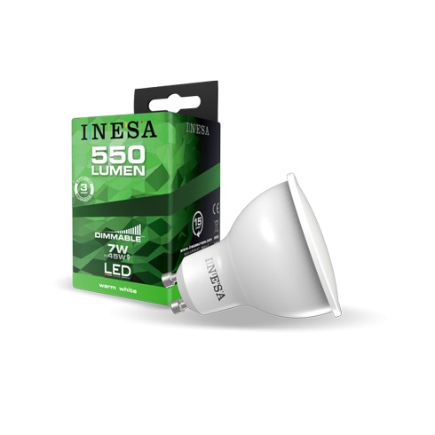 LED lámpa GU10 (7W/38°) meleg fehér, dimmelhető