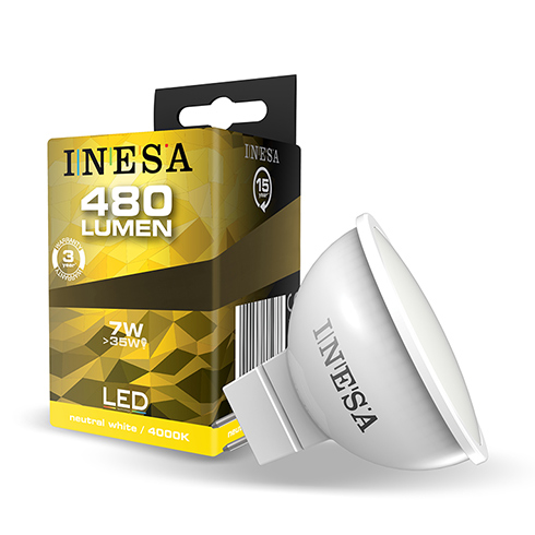 LED lámpa MR16-GU5.3 (7W/105°) Szpotlámpa - hideg fehér Kifutó!