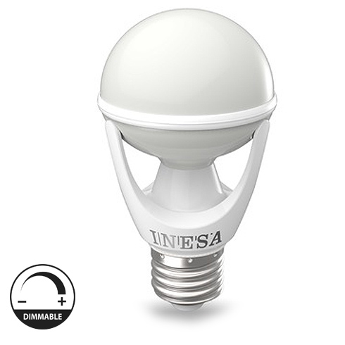 E27 LED lámpa (6W/300°) Körte, opál - természetes fehér, dimmelhető
