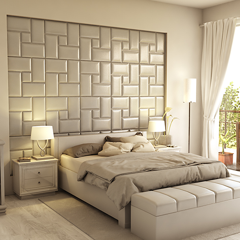 Műbőr 3D falpanel (Acotango  - Casablanca fehér) 60x60 cm