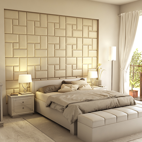 Műbőr 3D falpanel (Acotango  - Oxford fehér) 60x60 cm