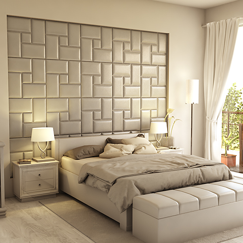 Műbőr 3D falpanel (Acotango  - Púder) 60x60 cm