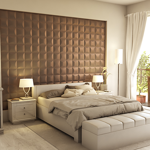 Műbőr 3D falpanel (Blancas - Wenge barna) 40x40 cm