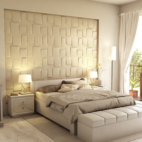 Műbőr 3D falpanel (Bonete - Oxford fehér) 60x60 cm