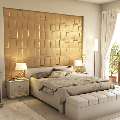 Műbőr 3D falpanel (Bonete - Rose arany) 60x60 cm