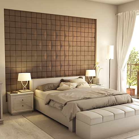 Műbőr 3D falpanel (Cabaray - Wenge barna) 40x40 cm