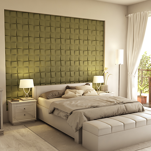 Műbőr 3D falpanel (Camicero - Benetton zöld) 60x60 cm