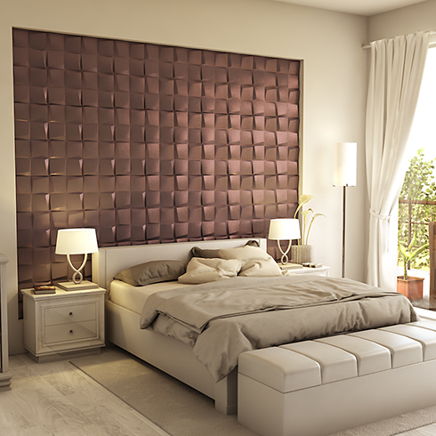 Műbőr 3D falpanel (Camicero - Bíbor) 60x60 cm