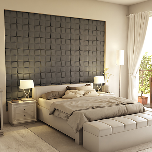 Műbőr 3D falpanel (Camicero - Denim kék) 60x60 cm