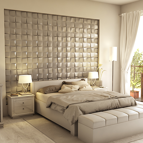 Műbőr 3D falpanel (Camicero - Manhattan szürke) 60x60 cm