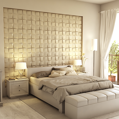 Műbőr 3D falpanel (Camicero - Oxford fehér) 60x60 cm