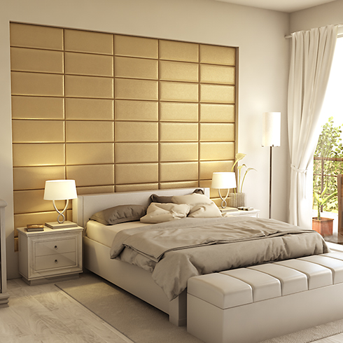 Műbőr 3D falpanel (Cotopaxi - Korona arany) 60x25 cm