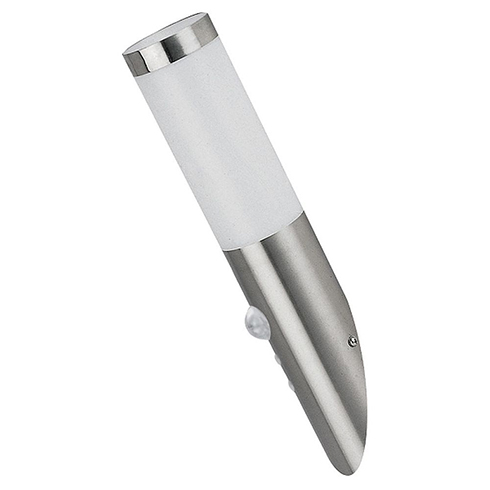 Inox Torch kültéri oldalfali lámpa (E27) rozsdamen. acél, ferde, mozg. érz.