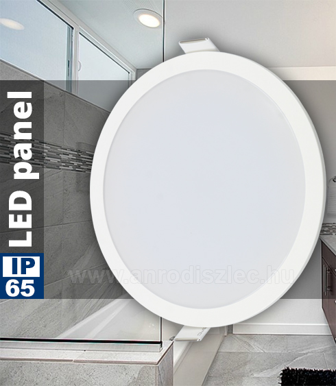 Fürdőszobai LED panel (kör alakú) 10W - természetes fehér, IP65