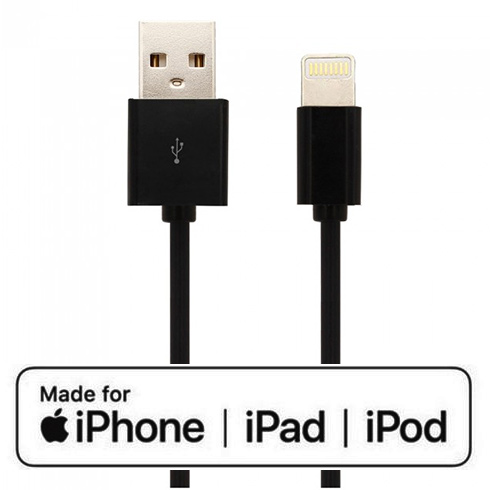 Apple MFi tanúsítványos USB Lighting kábel (1.5 méter) fekete