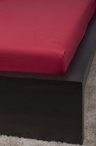 Jersey gumis lepedő (100 x 200 cm) - Cseresznye