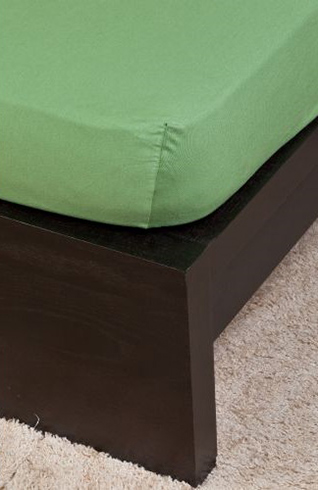 Jersey gumis lepedő (100 x 200 cm) - olajzöld