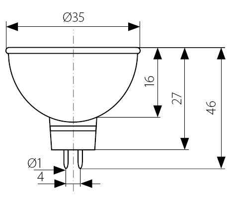 Halogén izzó MR11-GU4/20W/30° (12V AC, 1.500h) Utolsók!