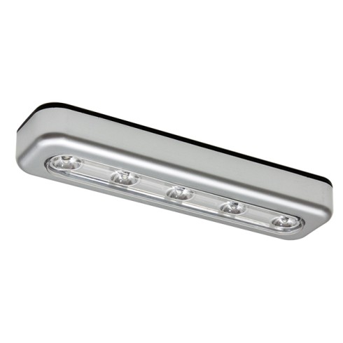 Nyomógombos, elemes LED lámpa, Alexa 5 LED (szürke, öntapadós) Utolsók