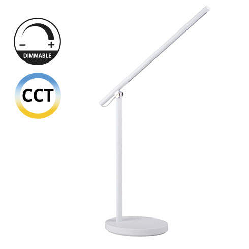 LED asztali lámpa + USB töltő  (9Watt/110°) állítható színhőmérséklet, dimmelhető, fehér, változtatható színhőmérséklet
