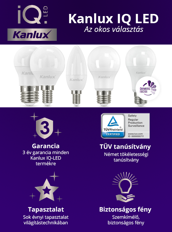 E27 LED lámpa (10.5W/220°) Körte - természetes fehér (IQ LED - TÜV)