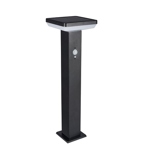 Mozgásérzékelős napelemes állólámpa, Solca, négyzet (50 cm)