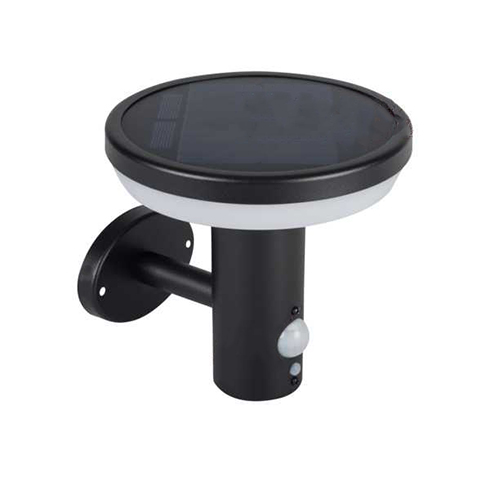 Mozgásérzékelős napelemes fali lámpa, Solca, kerek (16 cm)