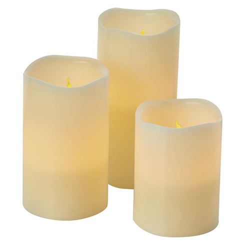 LED dekoráció (0.06W/1 LED) meleg f., gyertya szett, kerek