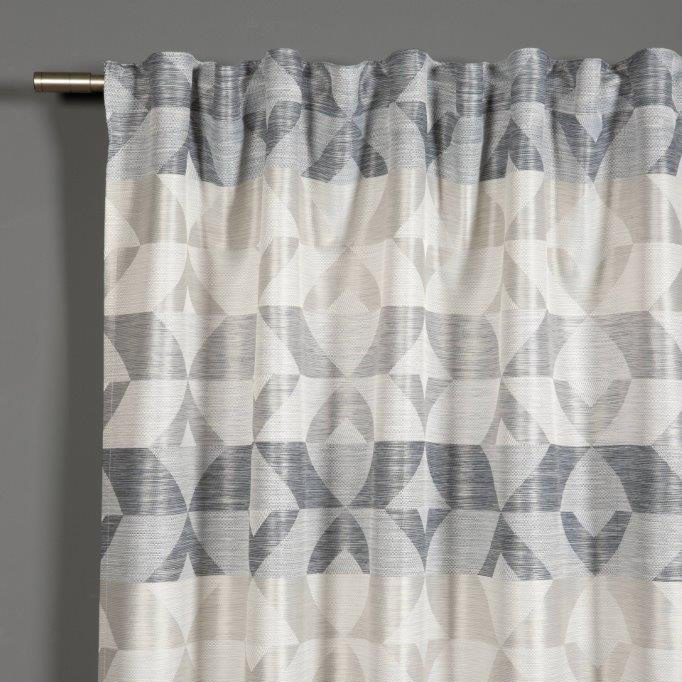 Készfüggöny - Fényáteresztő jacquard függöny, szürke-bézs (140x175 cm)