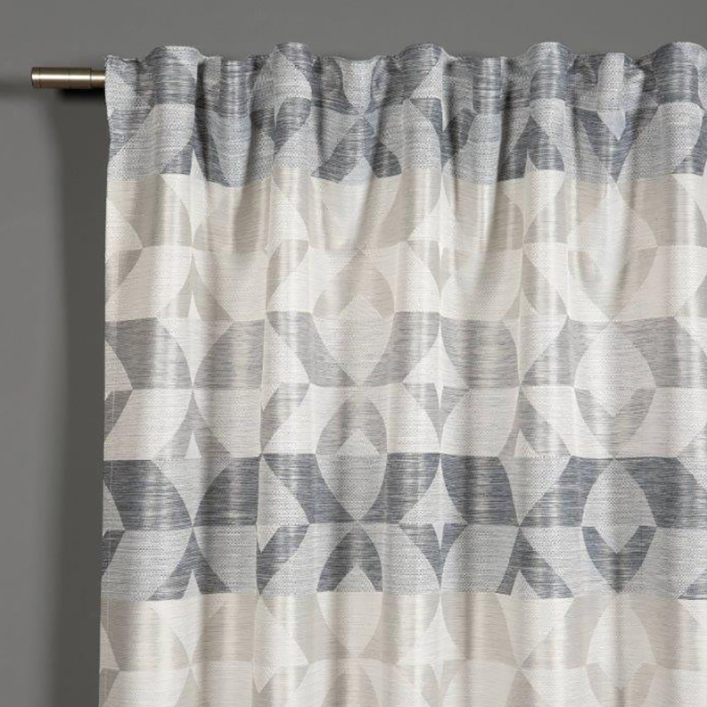 Készfüggöny - Fényáteresztő jacquard függöny, szürke-bézs (140x245 cm)