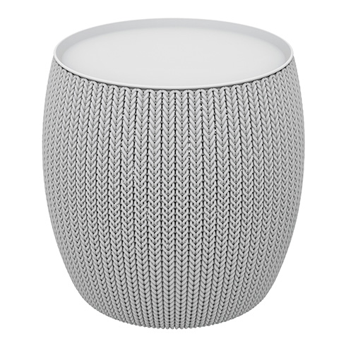 Knit single table műanyag tárolós asztal 41L - felhő szürke