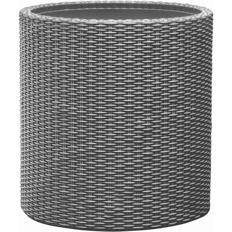 Cylinder M - műanyag virágláda, henger alakú - Ezüst szürke (35 L)
