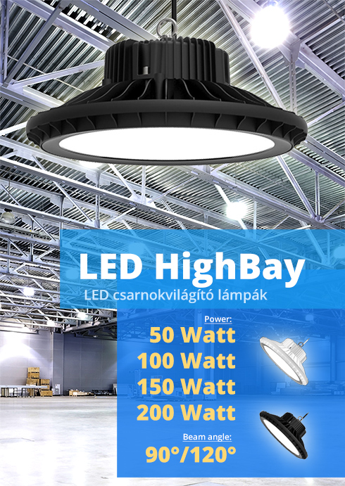 LED csarnokvilágító Highbay-B (50W/120°) UFO - természetes f