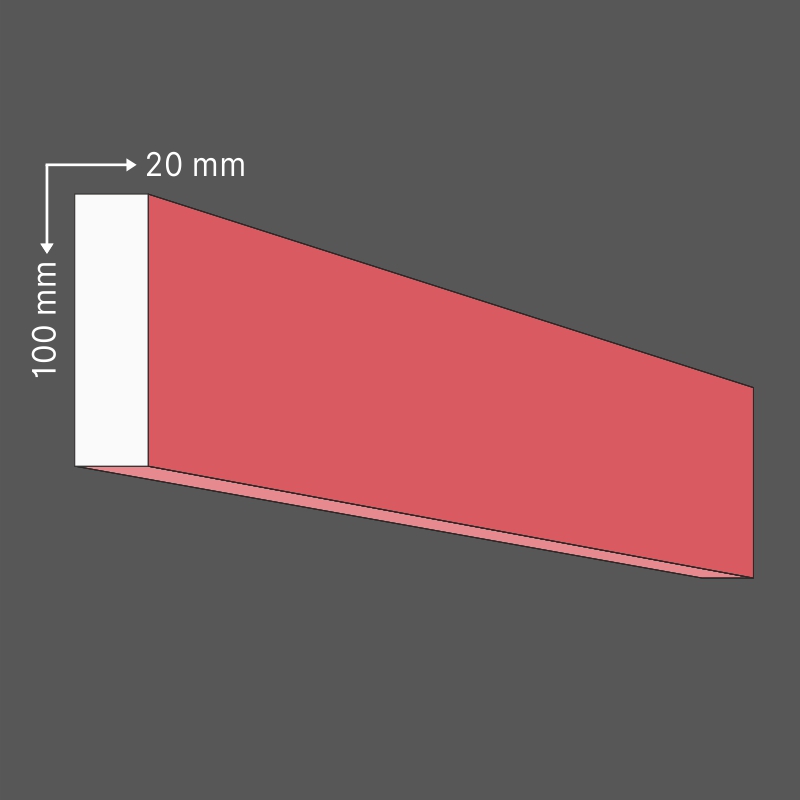 Sima léc 2 cm x 10 cm - felületkezelt