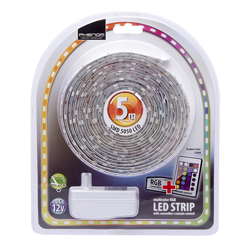 LED szett kültéri: 5 méter RGB+vezérlő+tápegység 5050-30