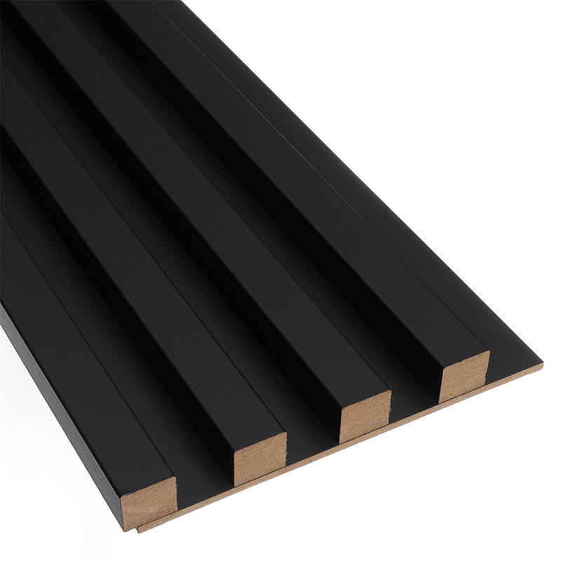 Lamella falburkolat, panel keskeny lamellával (275cm x 15,3cm x 1.9cm) - Köztes elem, matt fekete