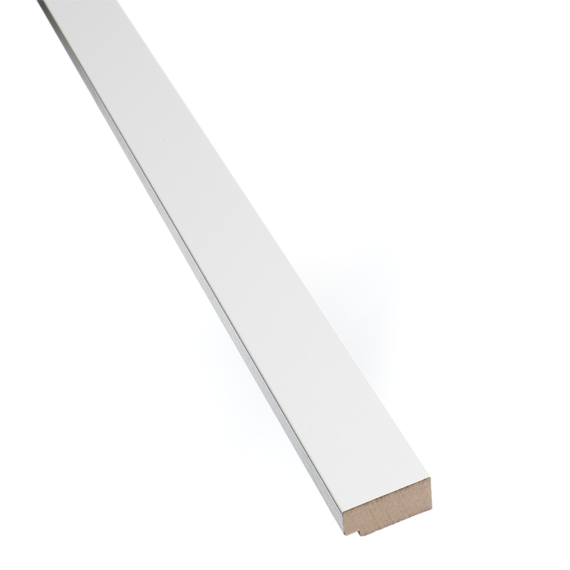 Fa hatású lamella, falburkolat - széles lamellával (275cm x 3cm x 1.5cm) - Záró elem, alpesi fehér szín