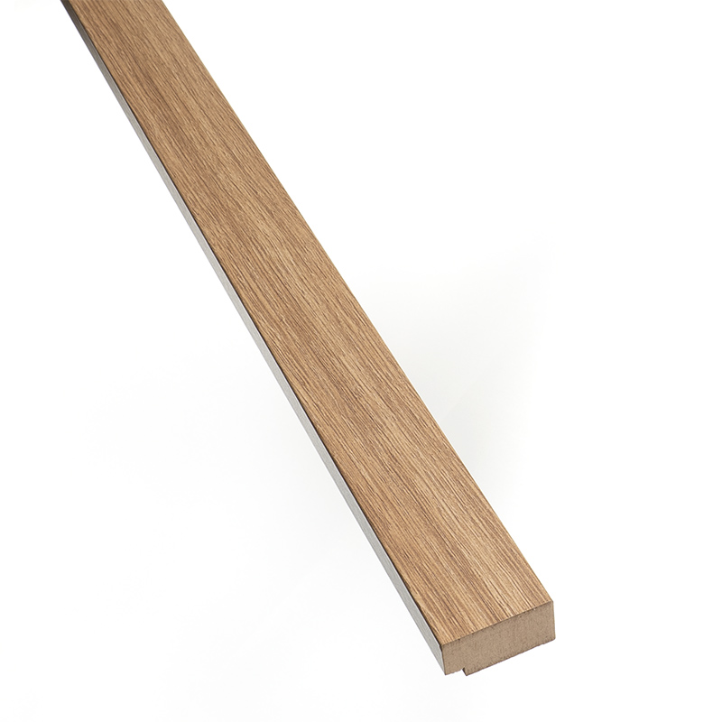 Fa hatású lamella, falburkolat - széles lamellával (275cm x 3cm x 1.5cm) - Záró elem, Amerikai tölgy+matt fekete