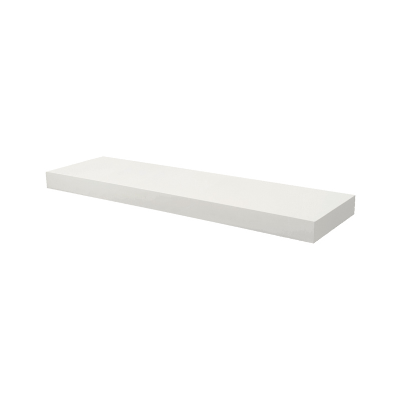Laminált lebegő polc rejtett konzollal (80x23x5 cm) fehér