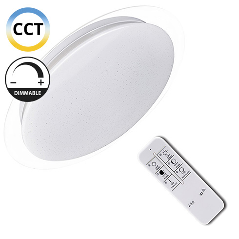 Mennyezeti LED panel csillag mintával (38W - kör) falon kívüli, több színhőm+fényerő állítás