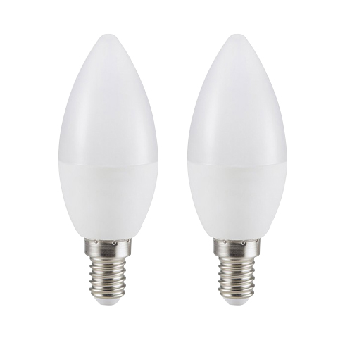 LED lámpa E14 (5.5W/200°) Gyertya - természetes fehér 2db