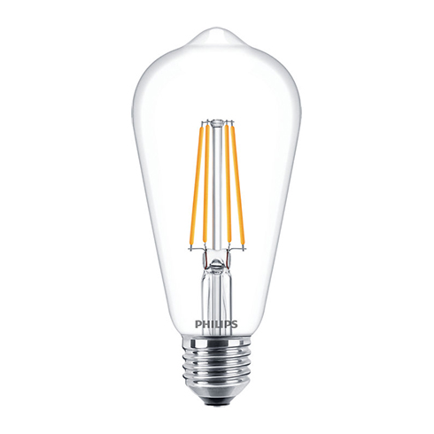E27 LED izzó Retro filament (7W/300°) ST64 Körte - meleg fehér Utolsó!