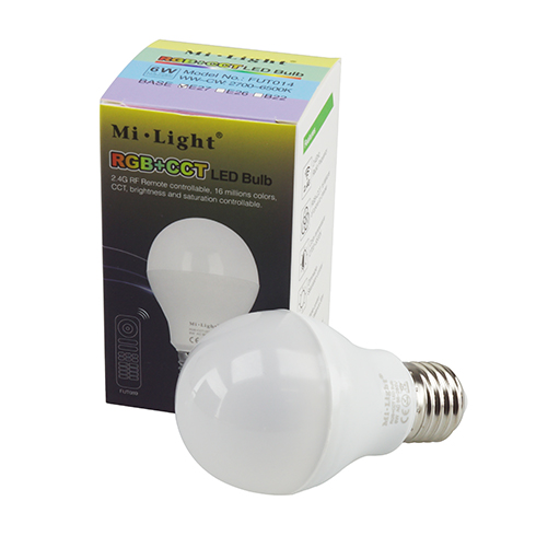 LED lámpa E27 (6W/220°) Körte - RGB+CCT, FullColor - távirányítható