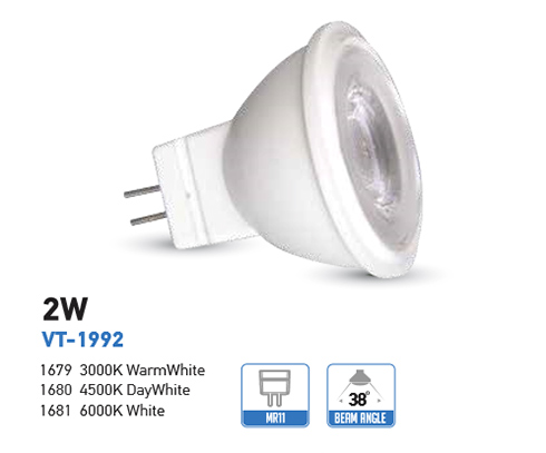 LED lámpa MR11-GU5.3 (2W/38°) hideg fehér