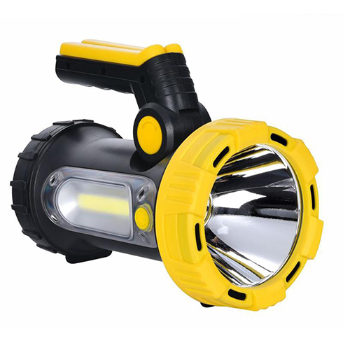 LED munkalámpa (5W CREE + 3W COB + piros fény) akkus, powerbank funkció, fekete-sárga