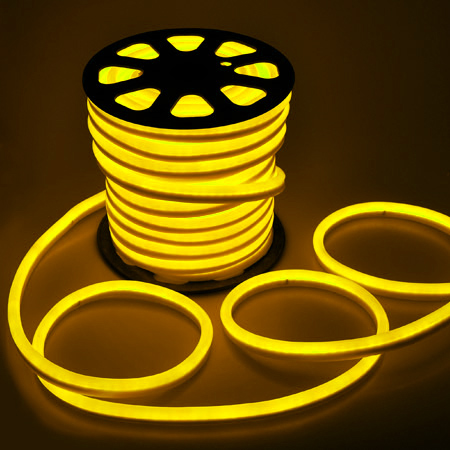 LED Neon csík (flexibilis) 80 LED/méter, 4.8W, sárga