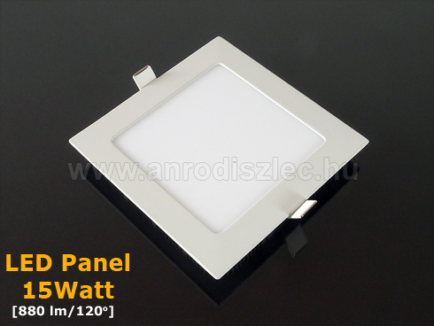 Mini négyzet LED panel (172x172 mm) 15W meleg fehér