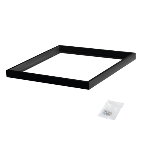 LED panel kiemelő, falonkívüli beépítőkeret (60x60x4.5cm) összeszerelt - fekete