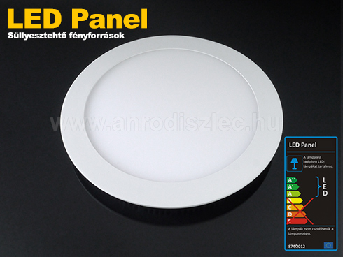 LED panel (225 mm) 18W (kör) hideg fehér, süllyeszth.