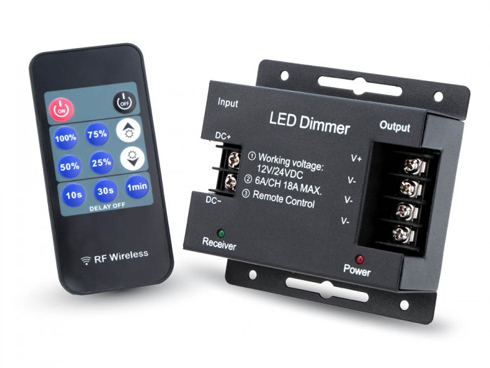 LED szalag dimmer (12V DC) - rádiós távirányítóval - 216 W VT